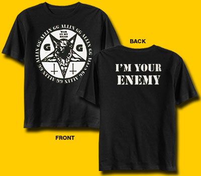 GG Allin I'm Your Enemy Punk Rock T-Shirt