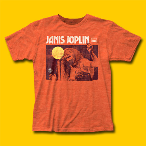 Janis Joplin Singing Heather Orange T-Shirt
