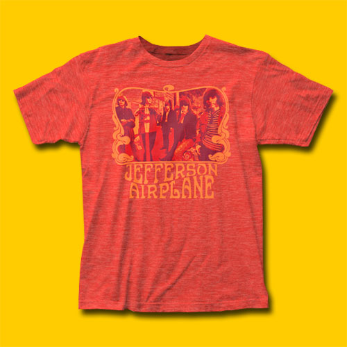 Jefferson Airplane Group Heather Red T-Shirt