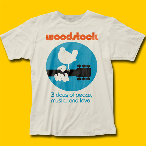 Woodstock 3 Days of Peace Music... and Love Vintage White T-Shirt