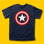 Captain America Shield on Navy T-Shirt